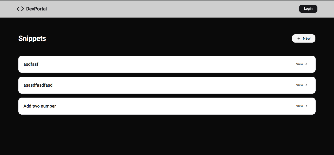 Code Snippet application displaying categorized programming snippets